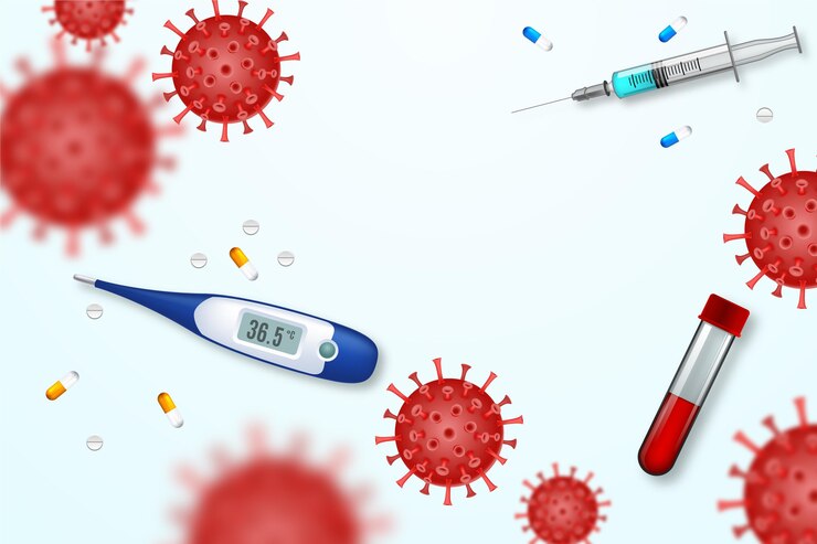 Vector gratuito fondo del kit de prueba de coronavirus
