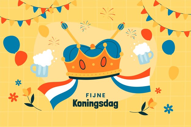 Fondo de koningsdag dibujado a mano
