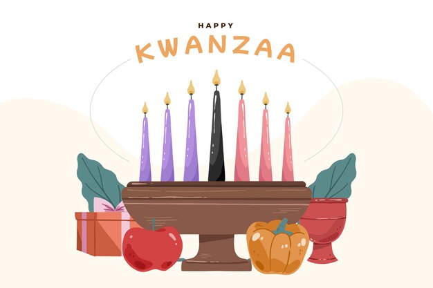 Fondo kwanzaa dibujado a mano