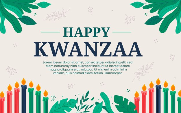 Fondo kwanzaa plano dibujado a mano