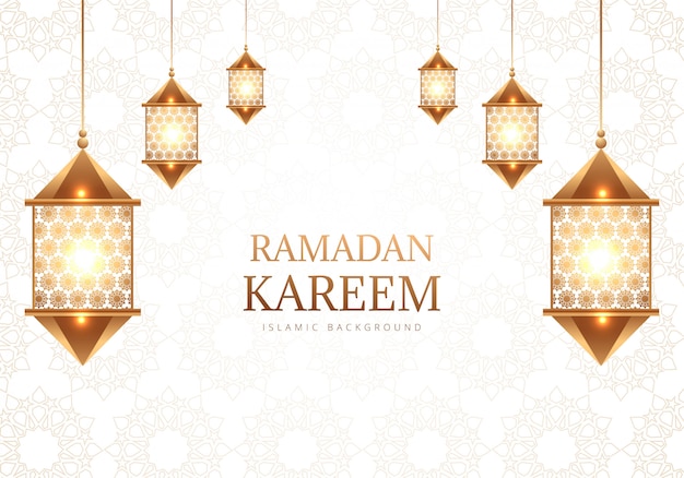 Fondo de lámparas árabes decorativas de ramadán kareem