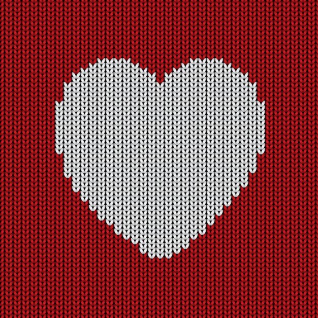 Fondo de lana con un corazón