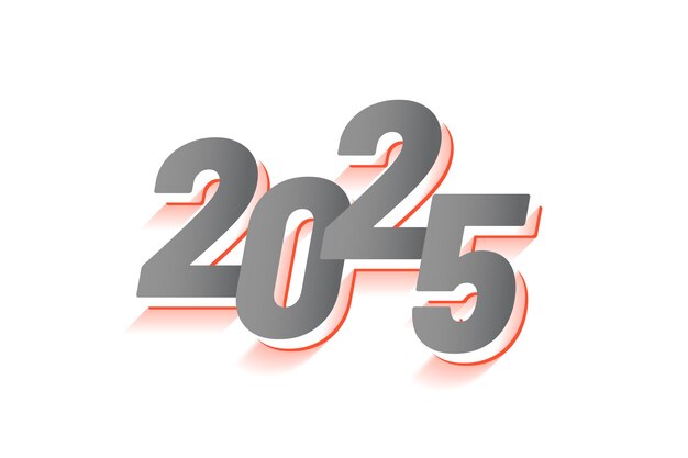 Fondo de letras del año nuevo 3d 2025 con espacio de texto