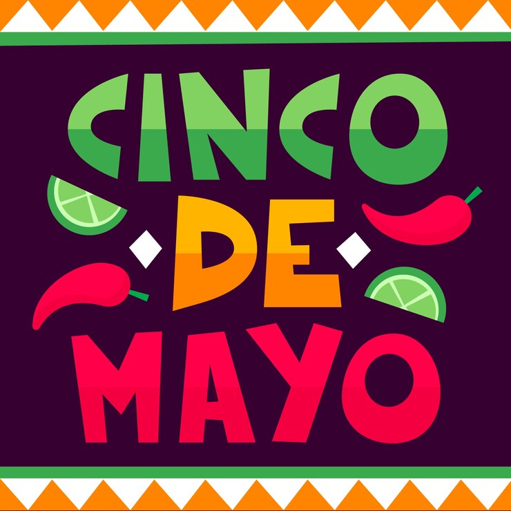 Vector gratuito fondo de letras cinco de mayo