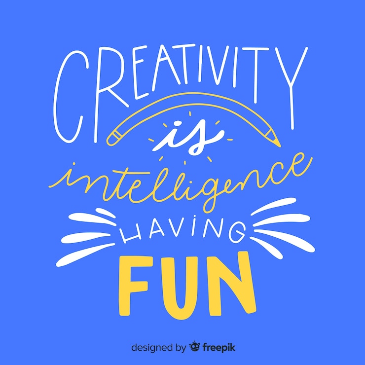 Vector gratuito fondo de letras cita de creatividad dibujada a mano