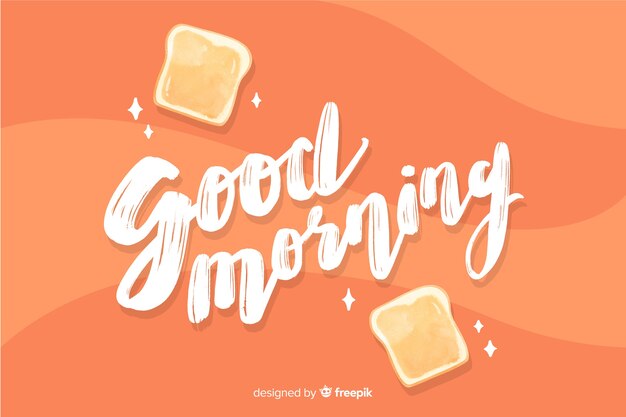 Fondo de letras creativas buenos días