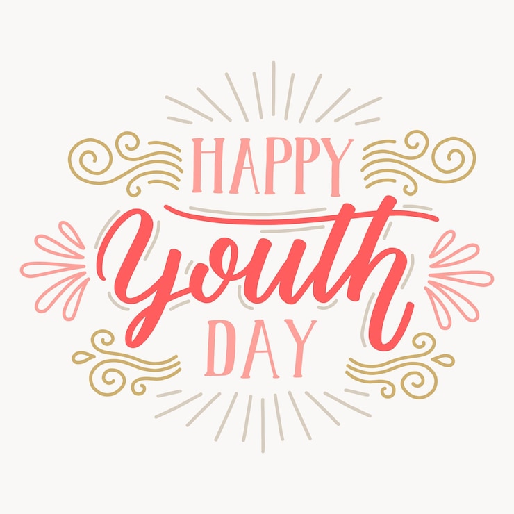 Vector gratuito fondo de letras del día de la juventud