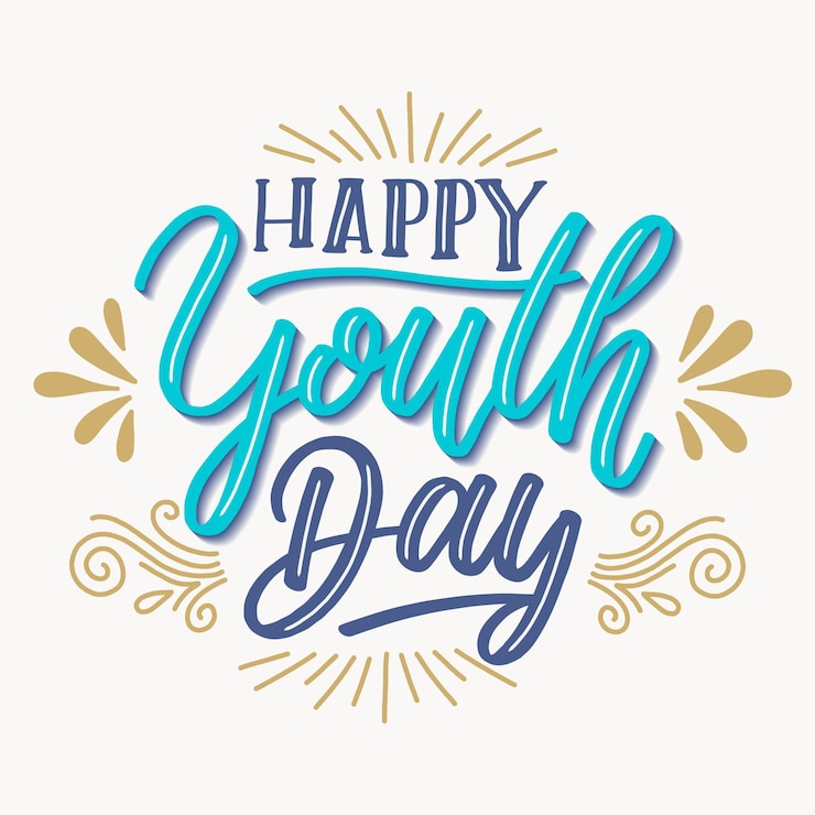 Vector gratuito fondo de letras del día de la juventud