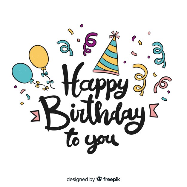 Fondo de letras feliz cumpleaños creativo