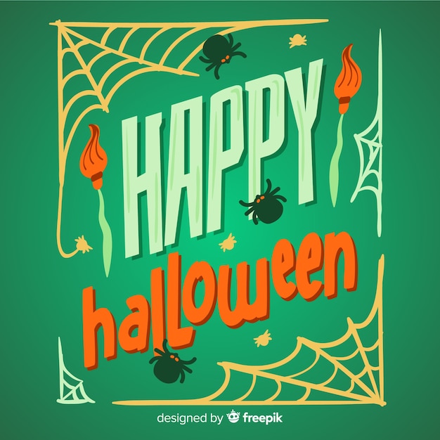 Vector gratuito fondo de letras feliz halloween dibujado a mano