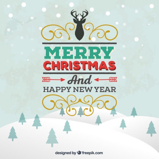 Fondo de letras de feliz navidad retro