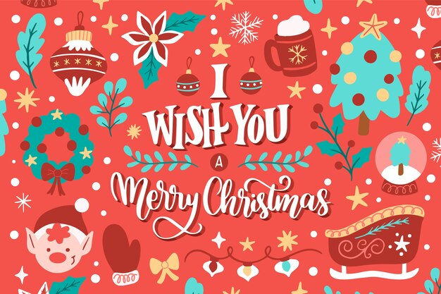 Fondo de letras de mensaje de navidad