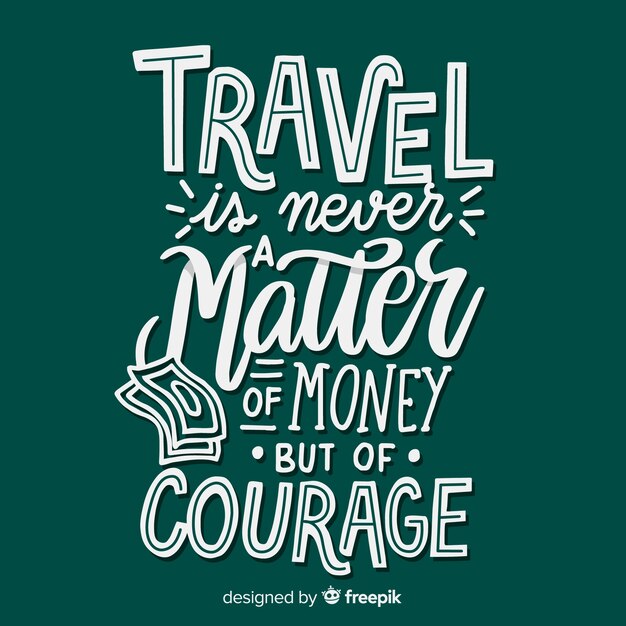 Fondo de letras de viaje dibujado a mano