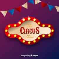 Vector gratuito fondo de letrero luminoso de circo vintage