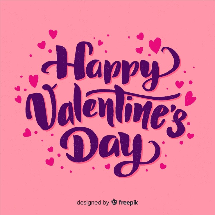 Vector gratuito fondo lettering día de san valentín
