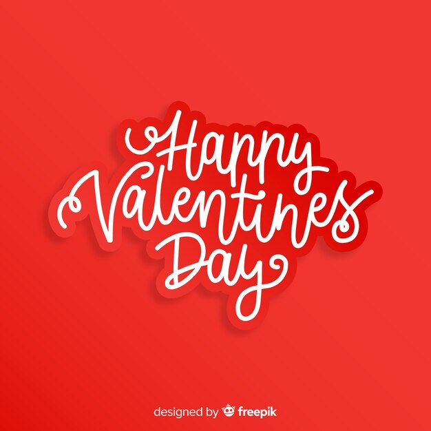 Vector gratuito fondo lettering día de san valentín