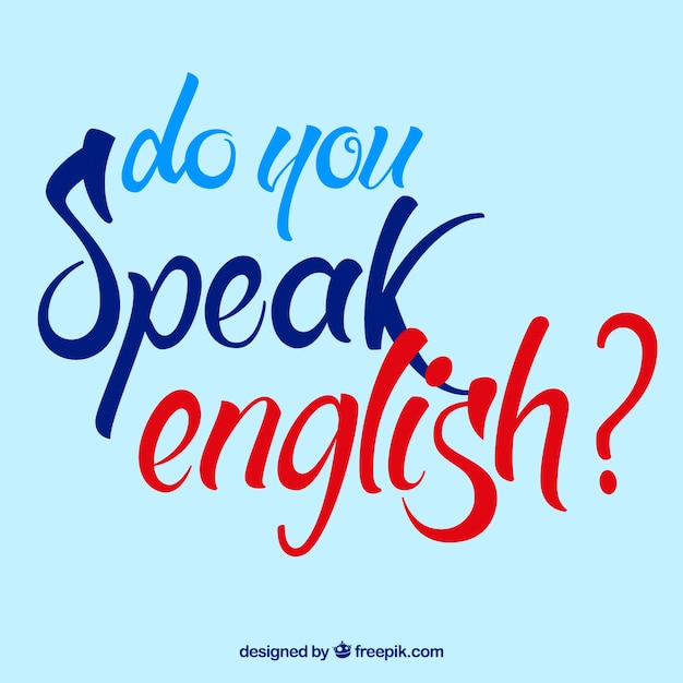 Vector gratuito fondo de lettering de do you speak english