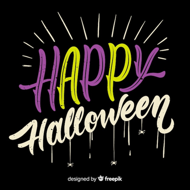 Fondo de lettering de feliz halloween