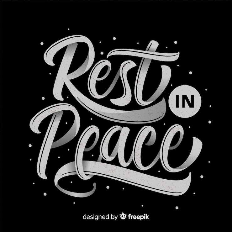 Vector gratuito fondo lettering funeral