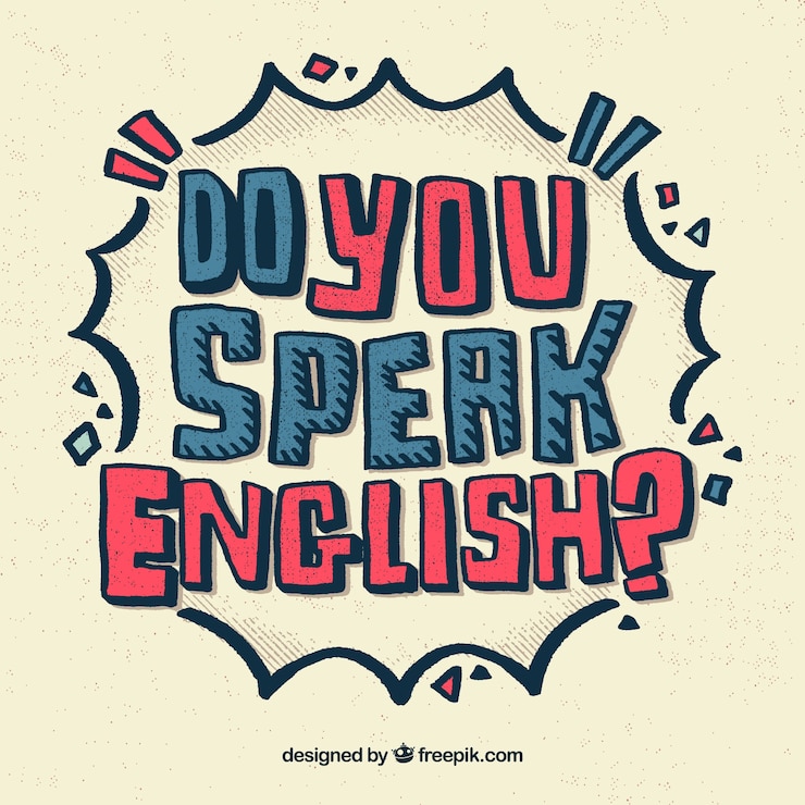 Vector gratuito fondo de lettering de habla usted inglés