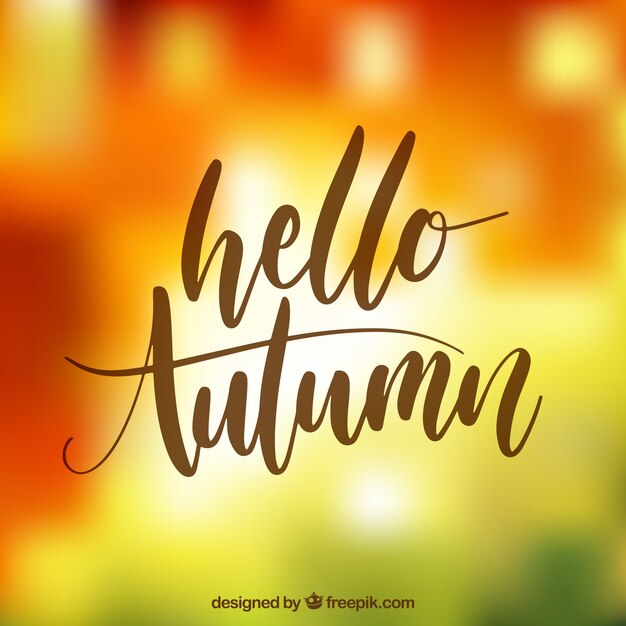 Fondo de lettering de hola otoño
