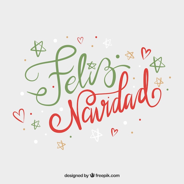 Vector gratuito fondo de lettering lindo de feliz navidad