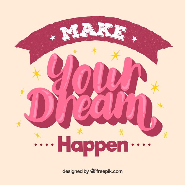 Fondo de lettering con mensaje inspirador