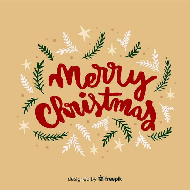 Fondo de lettering de navidad en estilo retro