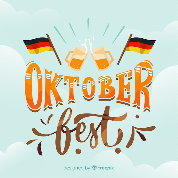 Vector gratuito fondo de lettering del oktoberfest