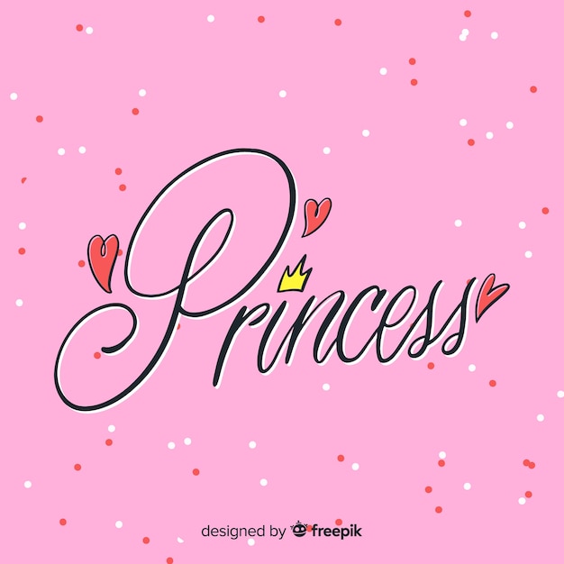 Vector gratuito fondo lettering princesa