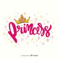 Vector gratuito fondo de lettering de princesa