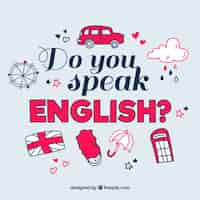 Vector gratuito fondo de lettering de usted habla inglés