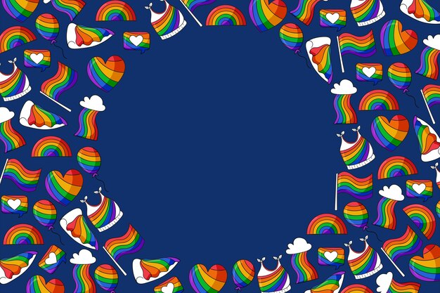 Vector gratuito fondo lgbt dibujado a mano del mes del orgullo