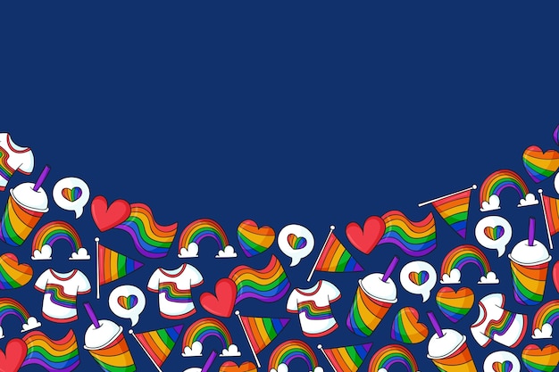 Fondo lgbt dibujado a mano del mes del orgullo