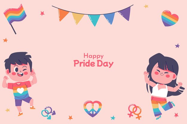 Fondo lgbt del mes del orgullo dibujado a mano
