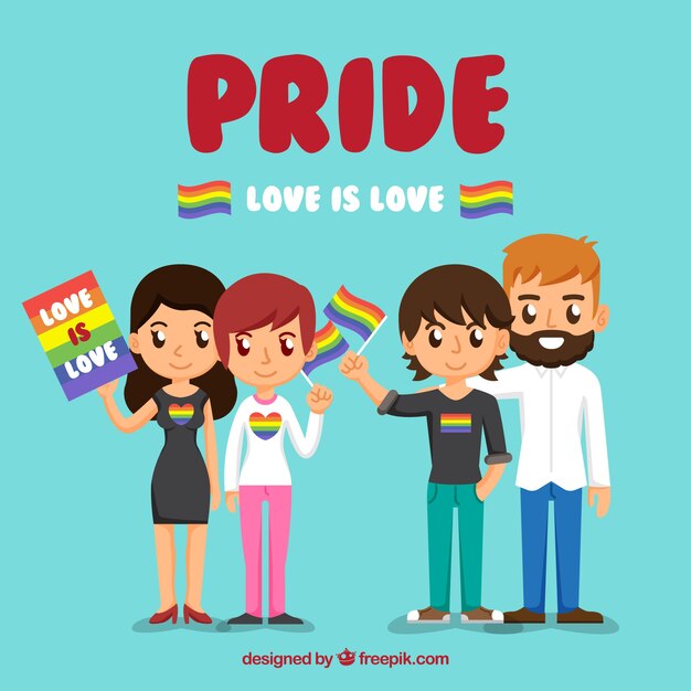 Fondo de lgtb con parejas felices