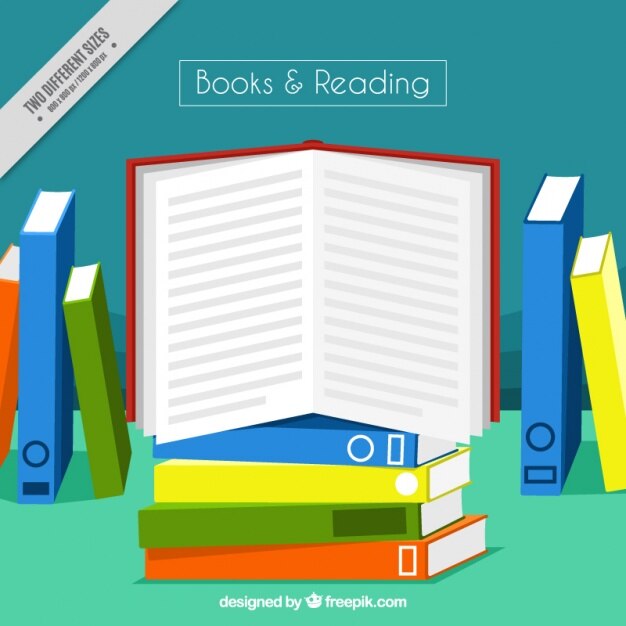 Fondo de libro abierto con libros de colores
