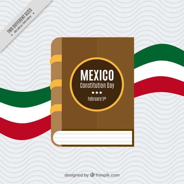 Fondo con libro de la constitución de méxico