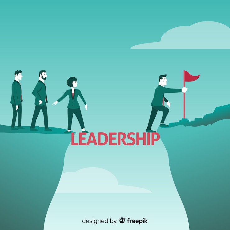 Vector gratuito fondo de liderazgo en diseño flat