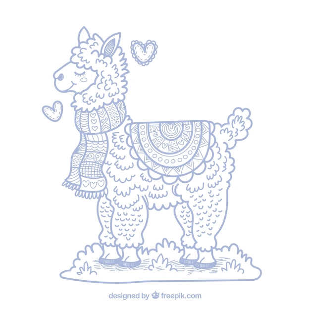 Vector gratuito fondo de linda alpaca