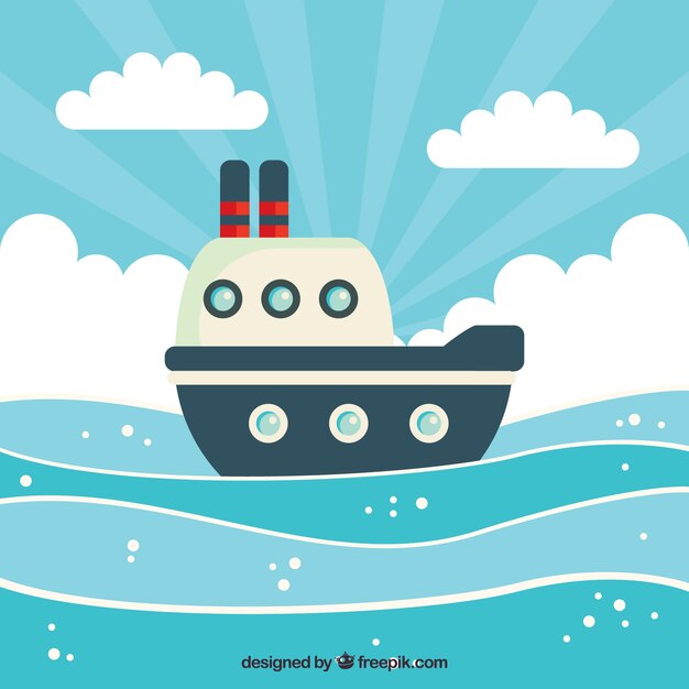 Fondo lindo de barco y nubes