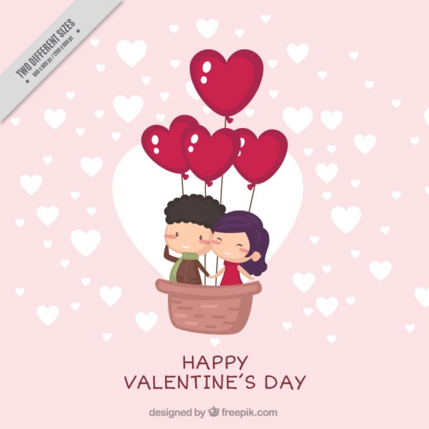 Vector gratuito fondo lindo de san valentín con pareja joven feliz