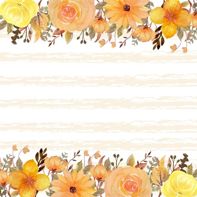 Fondo de línea abstracta floral rústico amarillo romántico