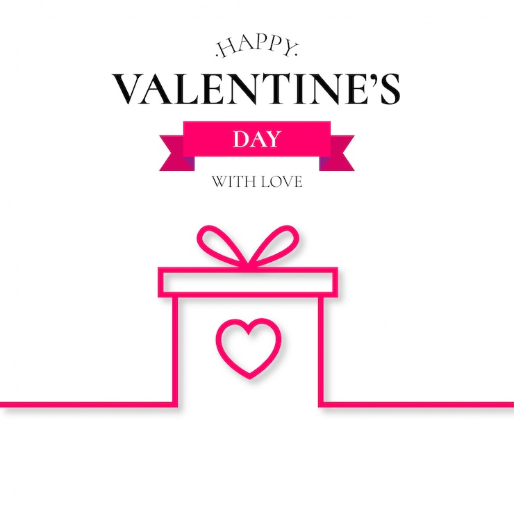 Vector gratuito fondo de linea de regalo de san valentin.