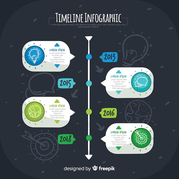 Vector gratuito fondo línea temporal infografía