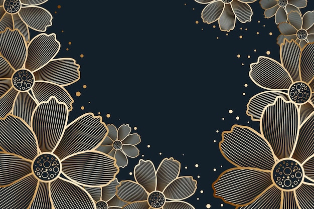 Vector gratuito fondo lineal dorado degradado