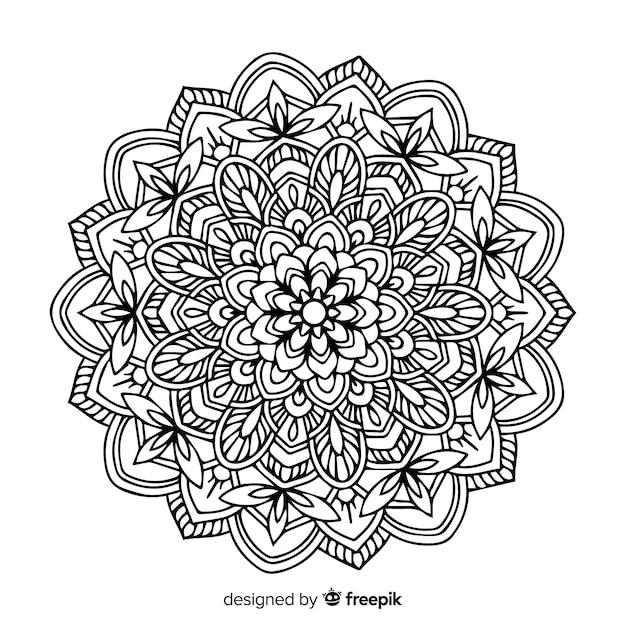 Vector gratuito fondo lineal de mandala