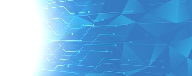 Fondo de líneas de circuito de tecnología azul abstracto