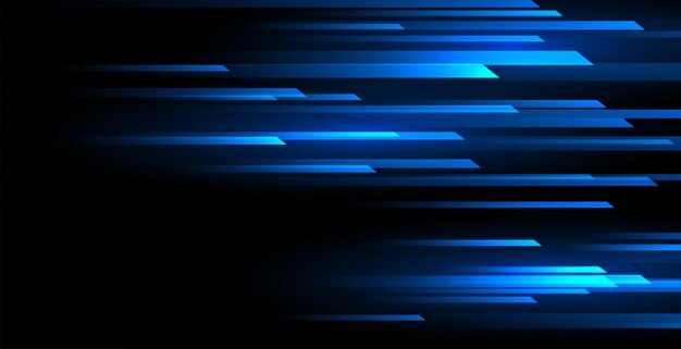 Fondo de líneas de movimiento de velocidad horizontal azul
