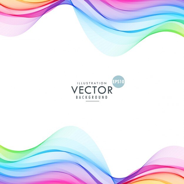 Vector gratuito fondo con líneas onduladas de colores
